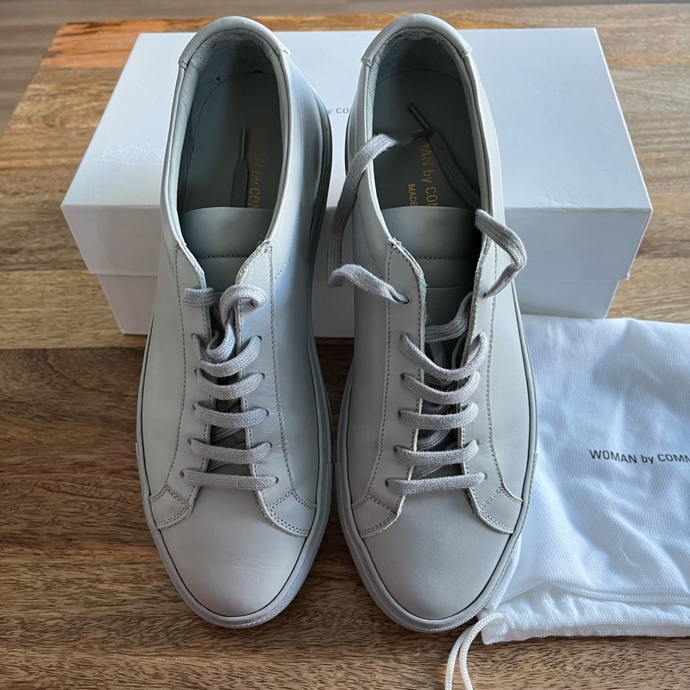 Original Common Projects Achilles Leather Sneakers - Grey, Women US Size9